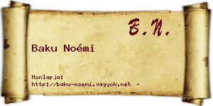 Baku Noémi névjegykártya